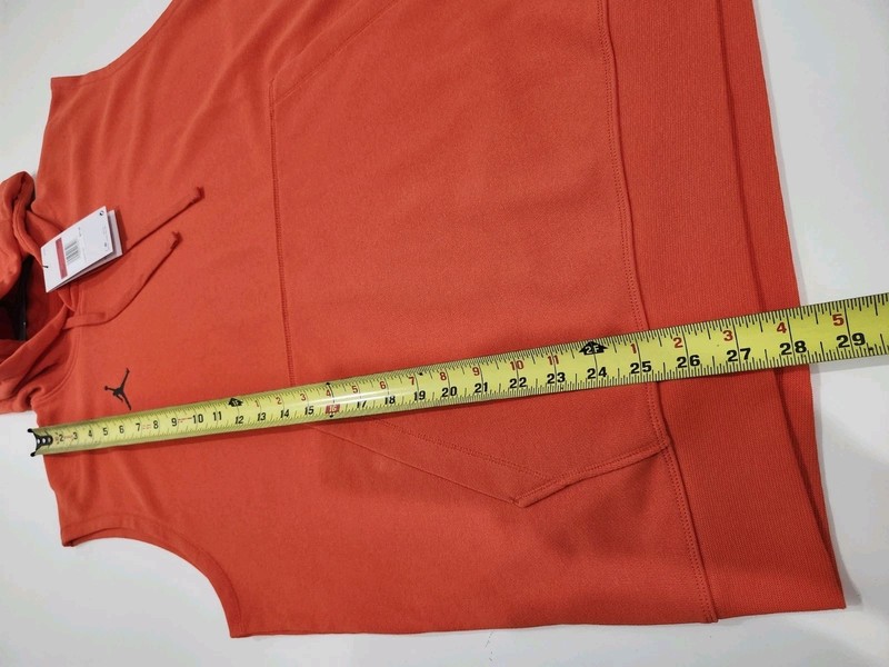 Nike Jordan Dri-FIT Fleece Sleeveless Hoodie Orange DQ7946-813 Men's Size Lrg gallery