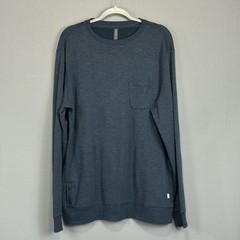 Vuori Jeffreys Pullover Mens XL Heather Blue Long Sleeve Crew Neck Knit Fleece