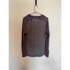 Lululemon Quarter Zip Pullover Womens Purple Gray Striped Long Sleeve Shirt