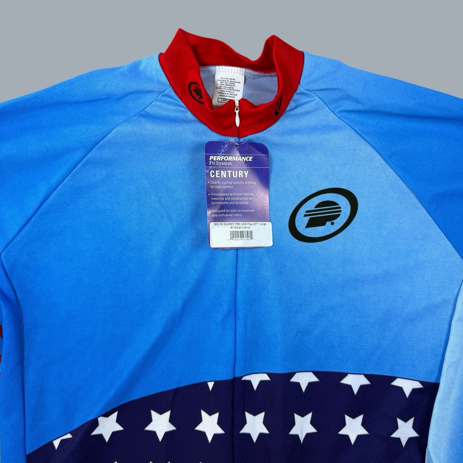 Century Performance Fit System Cycling Jersey Mens Large American Flag NEW gallery