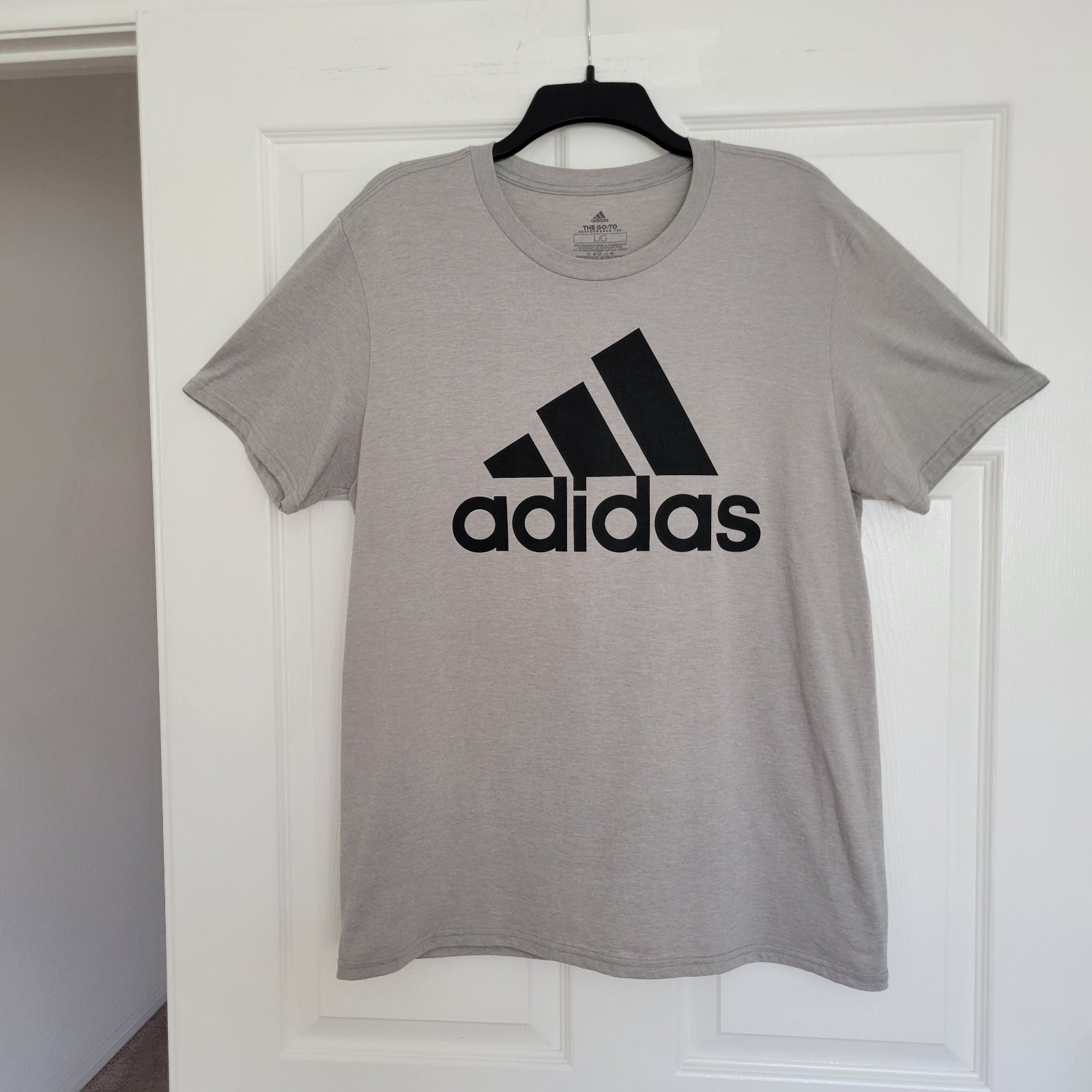 Adidas Go To Performance CLIMALITE Gray Short Sleeve T-Shirt Size Large gallery