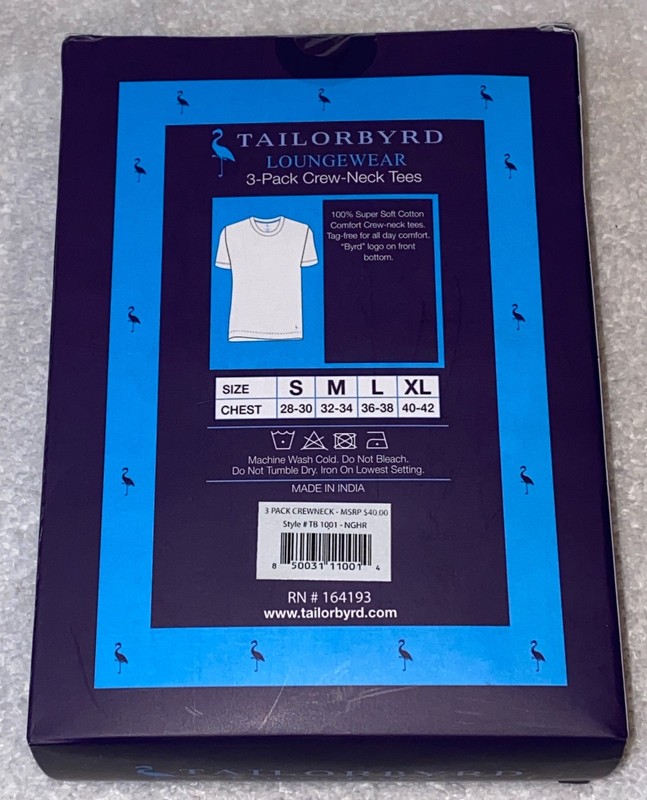 TAILORBYRD 3 Pack Crew Neck Navy Blue Red Grey Cotton Tees T Shirt NEW Mens L gallery