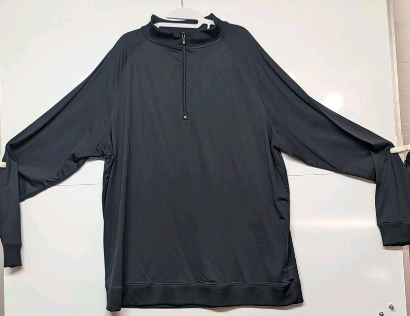FootJoy Approach Quarter Zip Golf Pullover Mens 2XL Stretch Black Long Sleeve FJ gallery