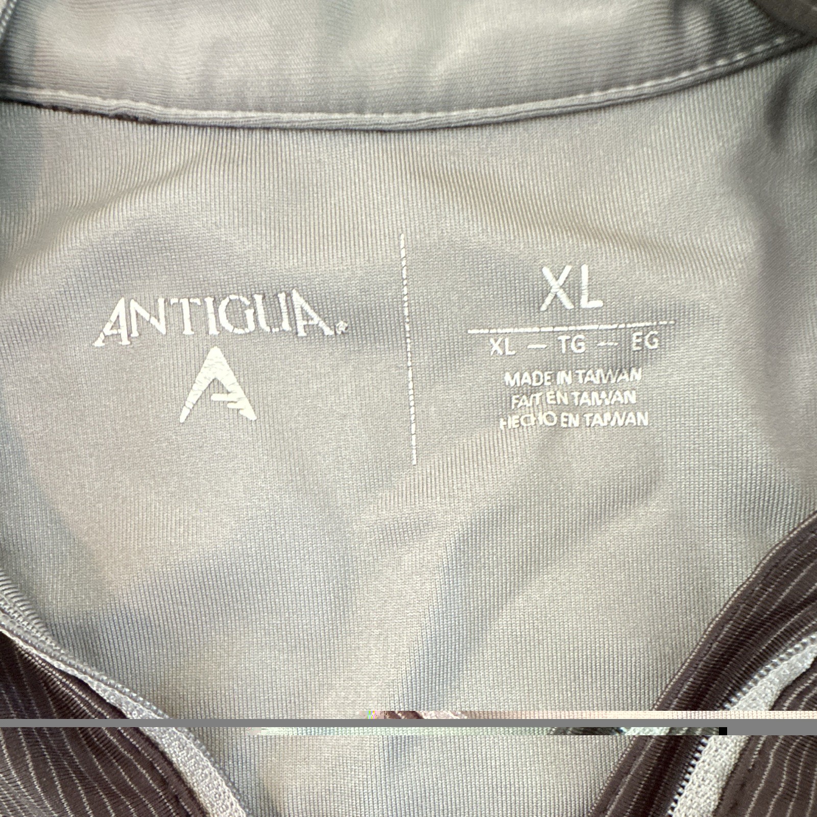 Antigua Golf Men’s XL Black 1/4 Zip Mock Neck Pullover Finn Logo Polo gallery