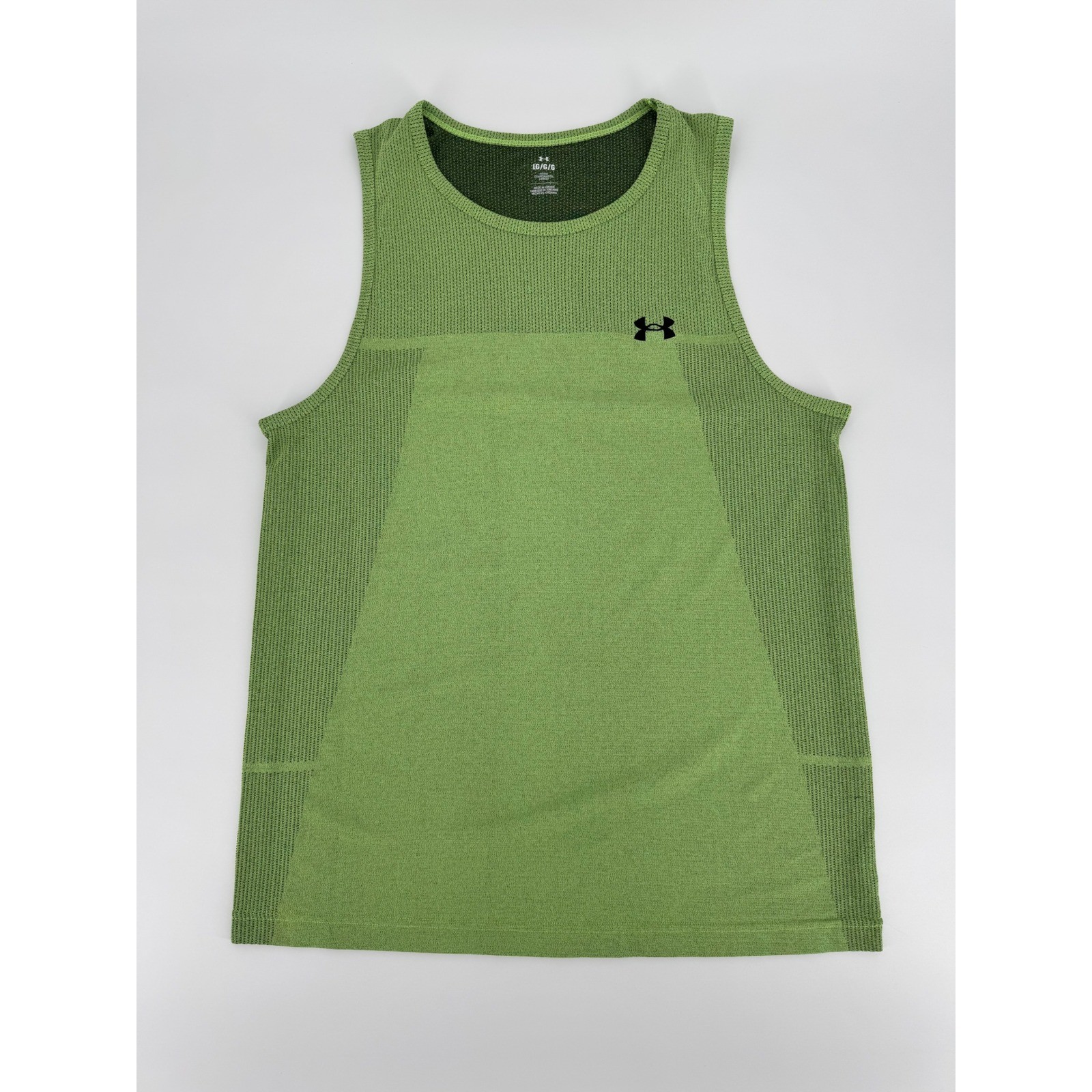 Under Armour Vanish Seamless Mens Tank Top Large Green Heather Fitted Gym Shirt gallery