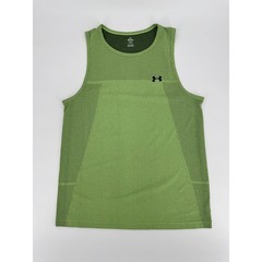 Under Armour Vanish Seamless Mens Tank Top Large Green Heather Fitted Gym Shirt