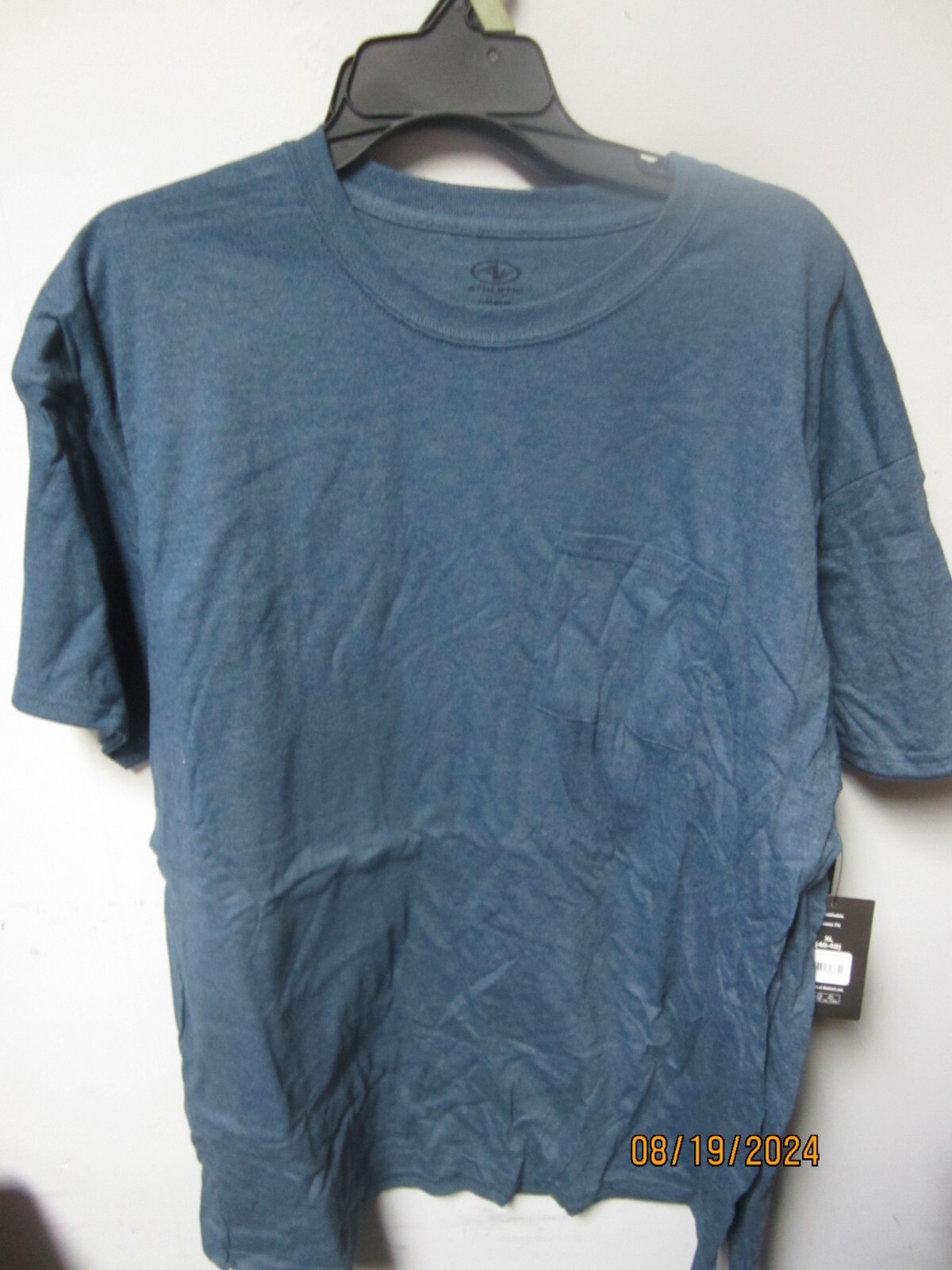 Athletic Works Men's Blue Cove Cotton Pocket Tee Size XL (46-48) LOT OF 2! gallery