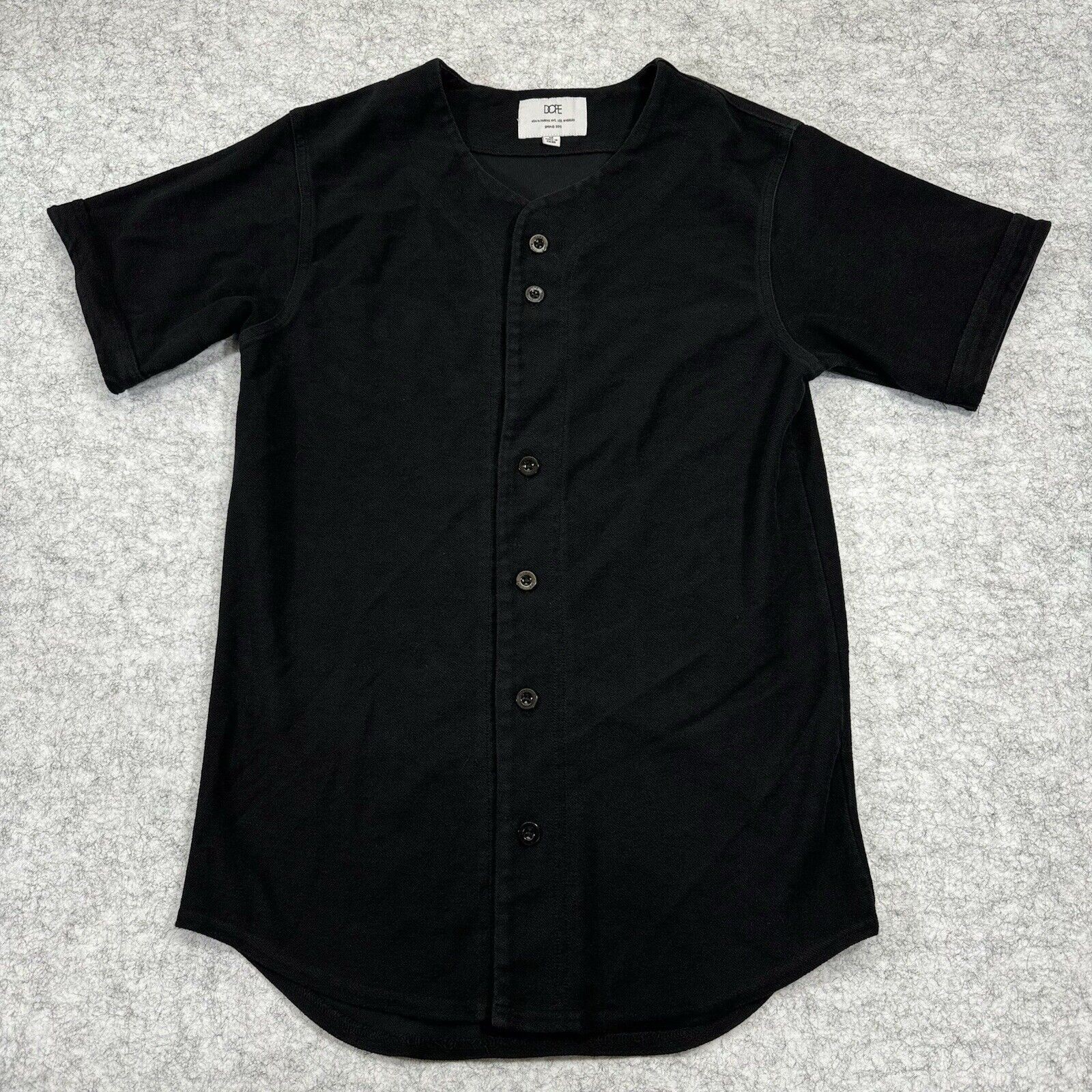 Men’s Dope 07 Baseball Jersey Size M Black Short Sleeve Button Up Streetwear gallery