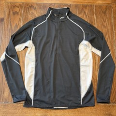 Kjus Multi Long Sleeve Mock Neck 1/4 Zip Activewear Shirt Large 52 Black White