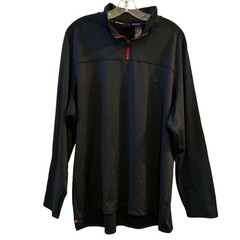 Spyder Active Mens Black Quarter Zip Pullover Long Sleeve Shirt XXLT