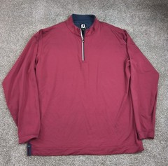 FootJoy Golf Quarter Zip Stretch Performance Pullover Size XL Mens Red Active