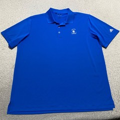 Adidas Mens XL Polo Golf Shirt Blue Short Sleeve Outdoor Cog Hill Dubsdread