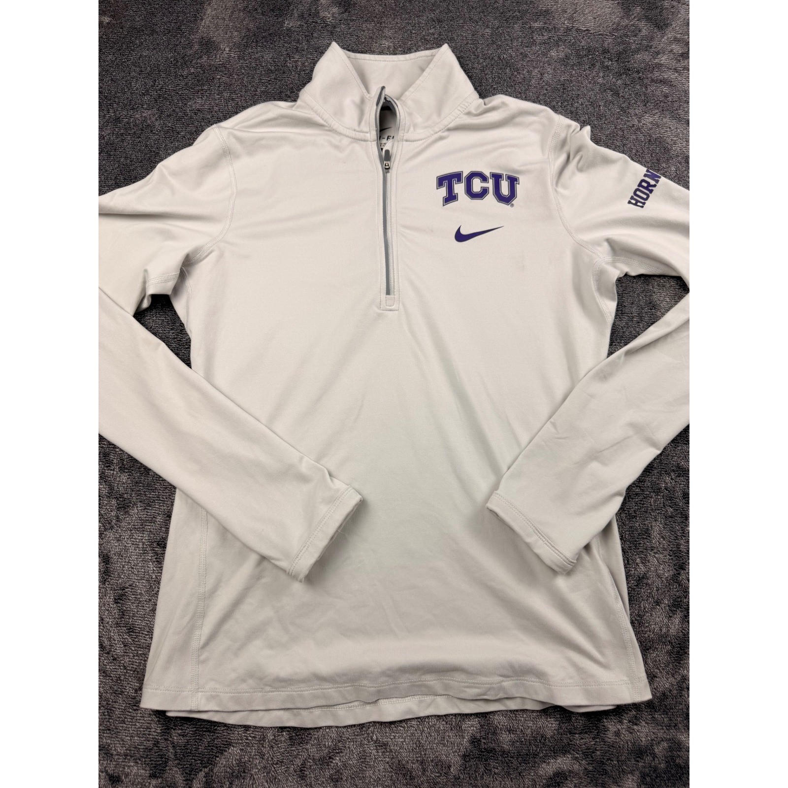 Nike TCU Horned Frogs Dri-FIT Quarter Zip Pullover Gray Mens Medium Thumbholes gallery