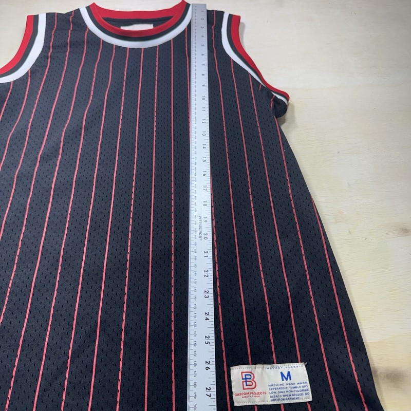 NWT Bascom Projects Ninety Three Jersey Size Medium Black With Red Stripes gallery