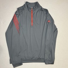 Adidas Grey/Red Golf Performance Quarter Zip Pullover Jacket Medium