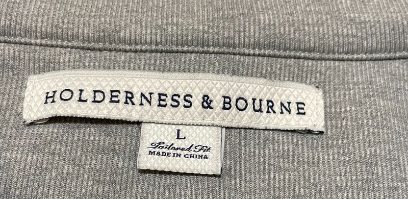 Holderness & Bourne The Robbins 1/4 Zip Pullover Men's L Gray La Salle Logo gallery