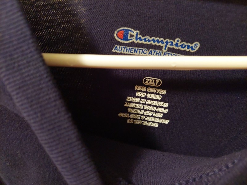 REMARKABLE LS PULL OVER SHIRT BY CHAMPION NAVY BLUE W INSIGNIA S 36 IN. L 37 IN. gallery