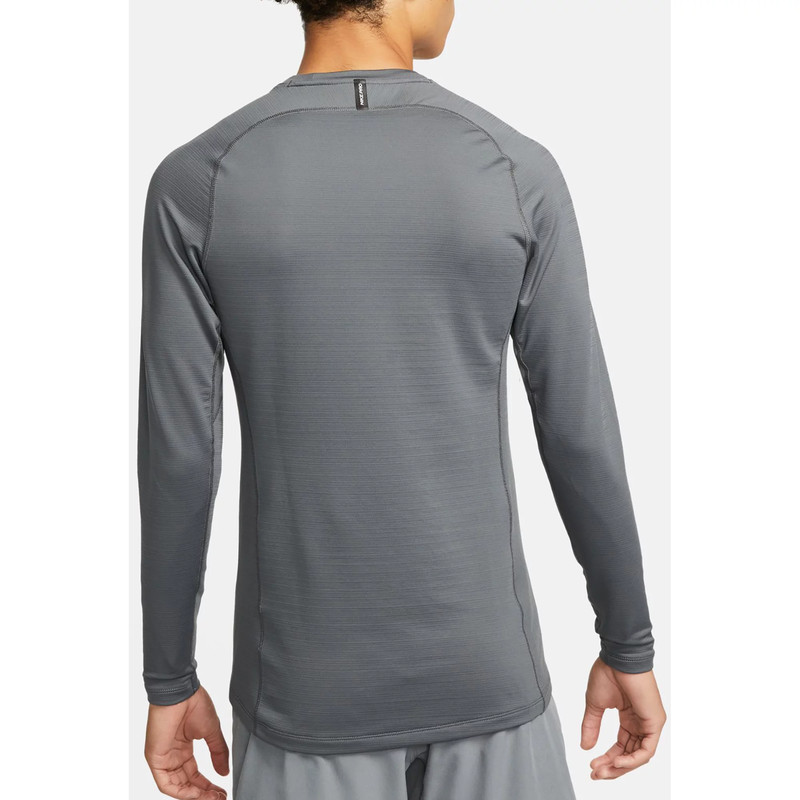 Nike Mens Pro Dri-Fit Slim LS Shirt Grey / Black Swoosh DQ5448-100 Men's Medium gallery