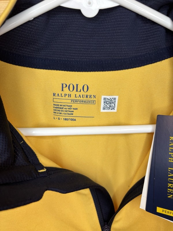 Polo Ralph Lauren Performance 1/4 Zip Wicking Pullover Men's Large NWT $125 Golf gallery
