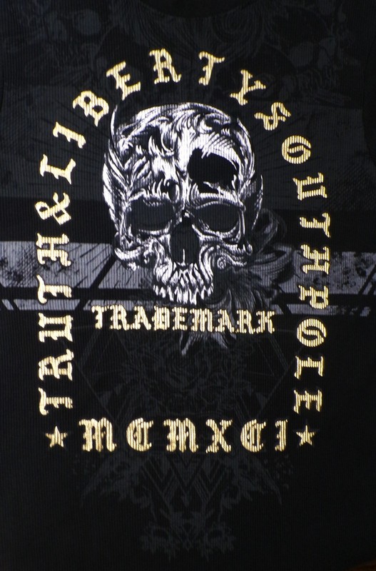 Y2k Southpole waffle Shirt M Black Gold Skull Truth Liberty Streetwear Hip Hop gallery