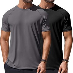 Mens Swim Shirt 2Pack Short Sleeve UPF 50+ Uv Sun Shirts Quick Dry Hiking Shirt