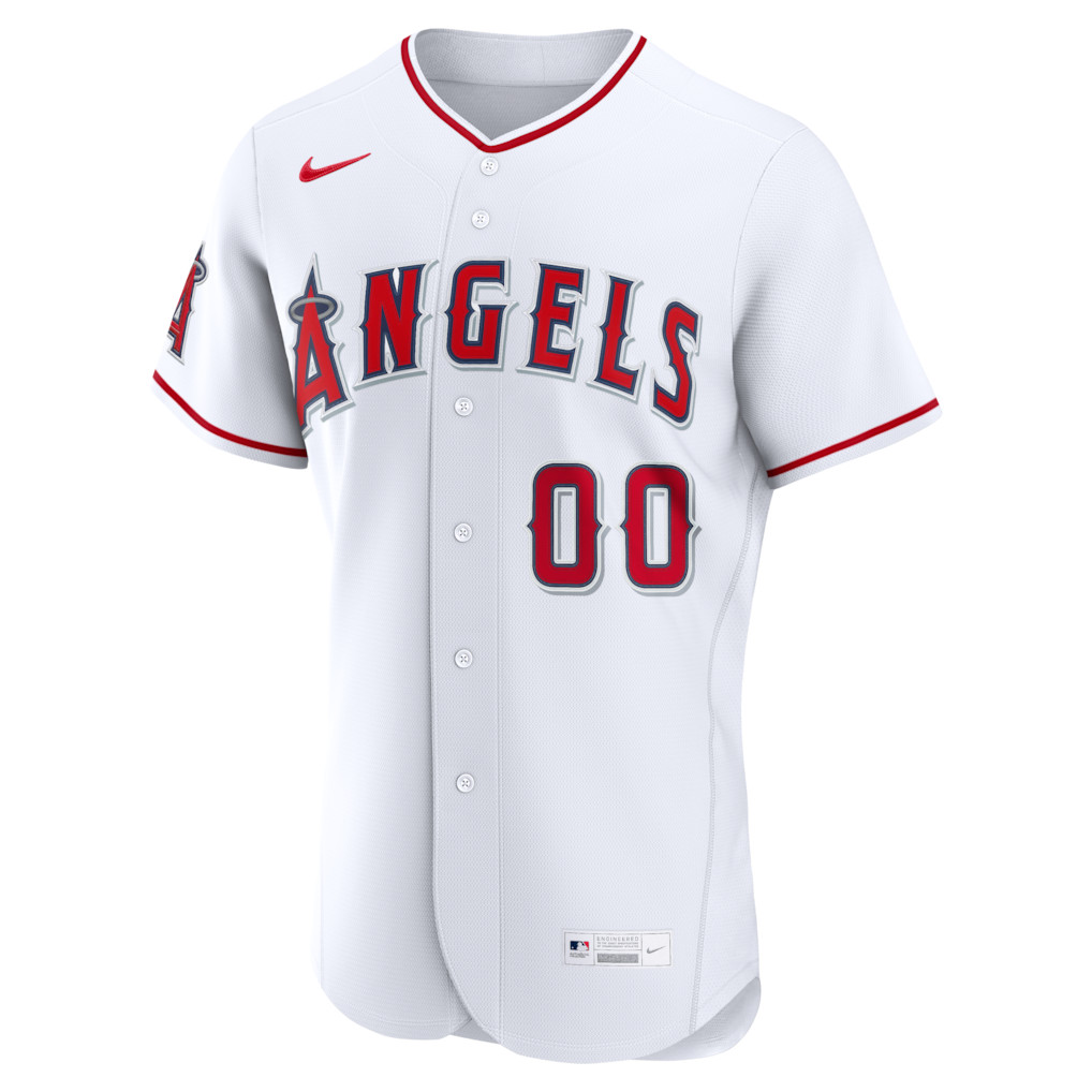 Custom Nike MLB Los Angeles Angels Home Elite A.C. Full Stitched White Jersey gallery