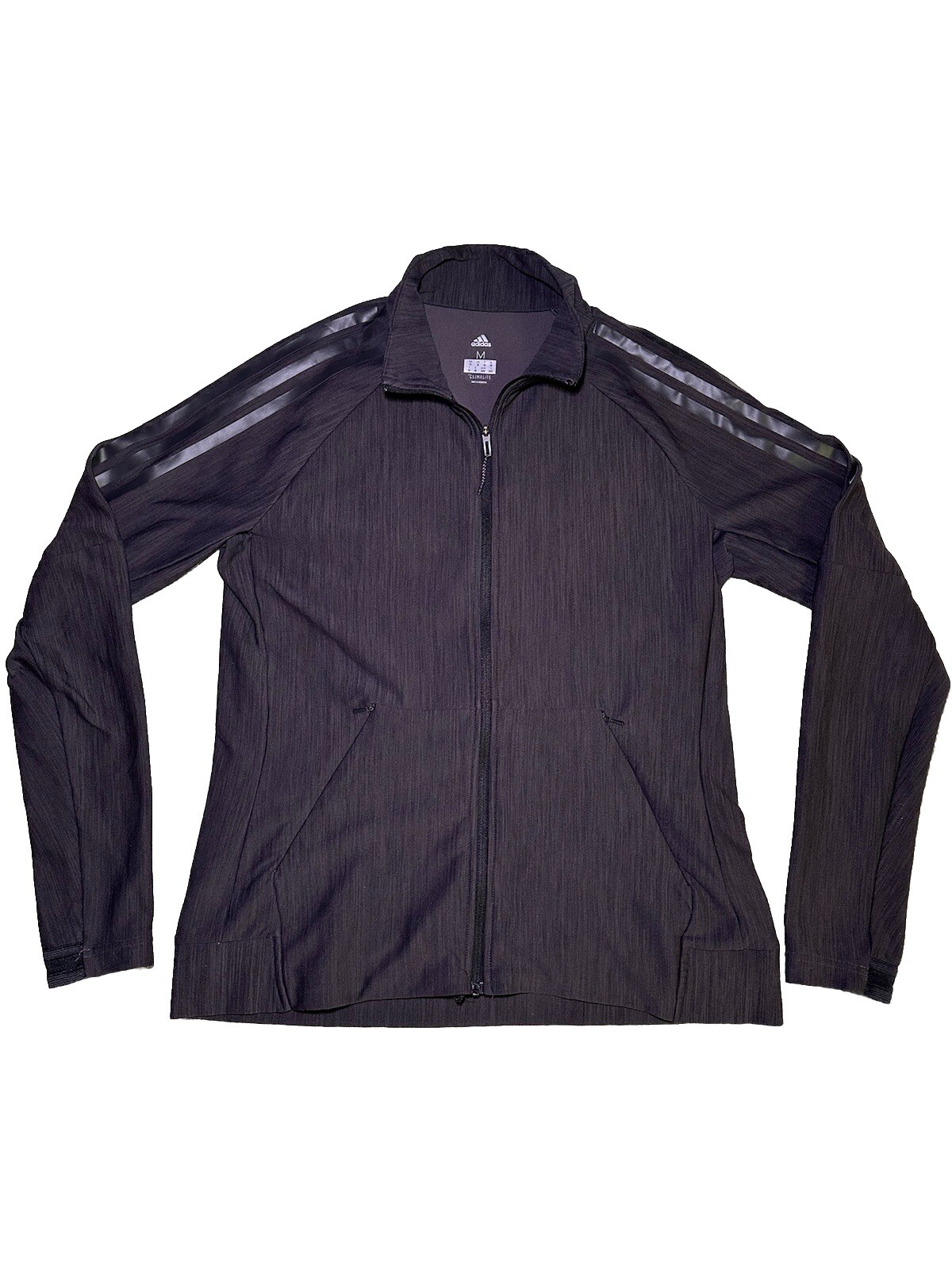 Adidas Ultimate Track Jacket Women’s Size M Climalite Full Zip Steel Gray Black gallery
