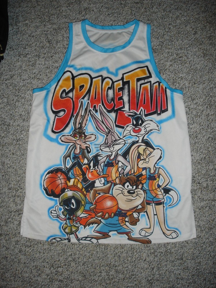 Space Jam Bugs Bunny airbrush Jersey basketball tank top shirt #1
