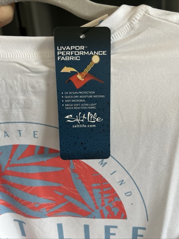 NWT Salt Life Medium SLX Uvapor LS Performance Fabric Shirt gallery