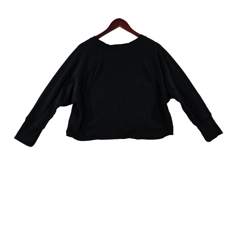 Calvin Klein Performance Womens Cropped Top Long Sleeve Crew Neck Black Medium gallery