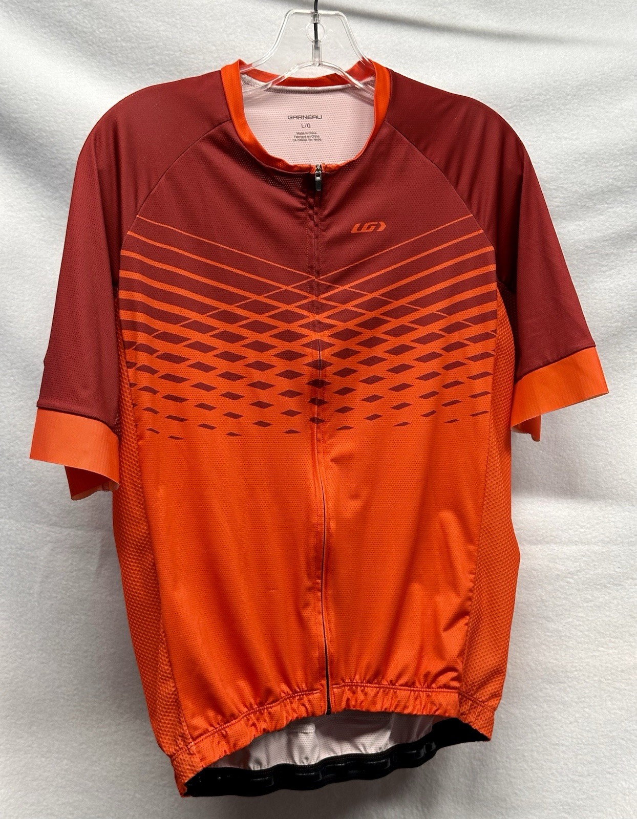Louis Garneau Men’s Short Sleeve Performance Full Zip Cycling Jersey Large Red gallery