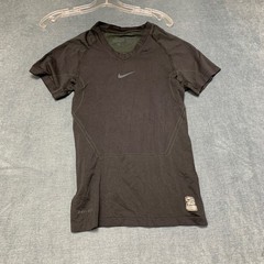 Nike Pro Combat T Shirt Mens M Black Dri Fit Compression Raglan Sleeve V Neck