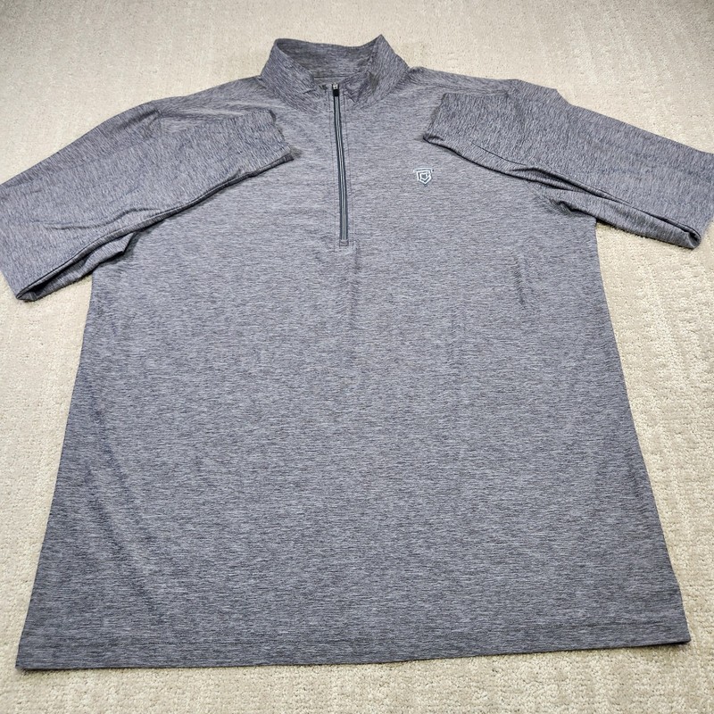 Straight Down Pullover Men Large Gray Performance 1/4 Zip Golf Lightweight gallery