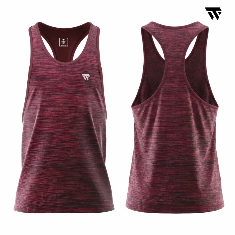Men's Gym Stringer Vest Tank Top Bodybuilding Muscle Workout Training Maroon gallery