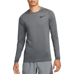 Nike Mens Pro Dri-Fit Slim LS Shirt Grey / Black Swoosh DQ5448-100 Men’s Medium