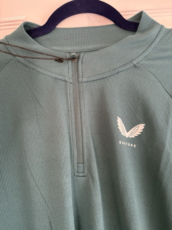 Castore Apex Engineered Knit Training 1/4 Zip Top In Bright Aqua Size XL gallery