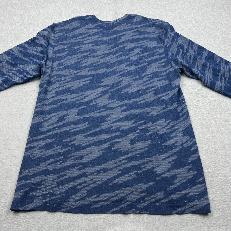 Lululemon Metal Vent Breathe Shirt Mens XL Blue Camo Mesh Performance Gym M3COPS gallery