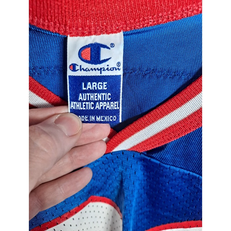 Champion VTG New York Giants Sehorn 31 V-Neck Short Sleeve Home Jersey Size 44 gallery