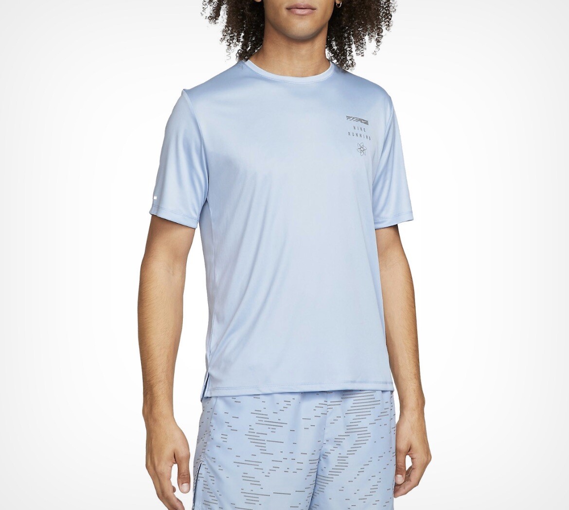 Nike Running DF UV Run Division Miler GX SS Top Blue DM4711 548 Size L gallery