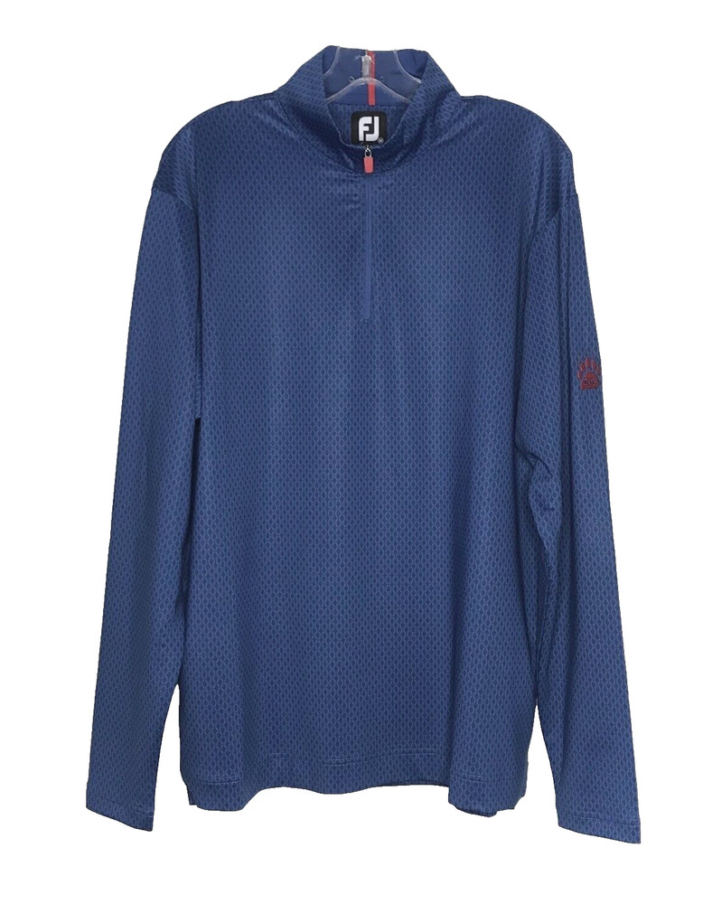 FootJoy 1/4 Zip Pullover Mens Medium Blue Geometric Performance Midlayer Golf