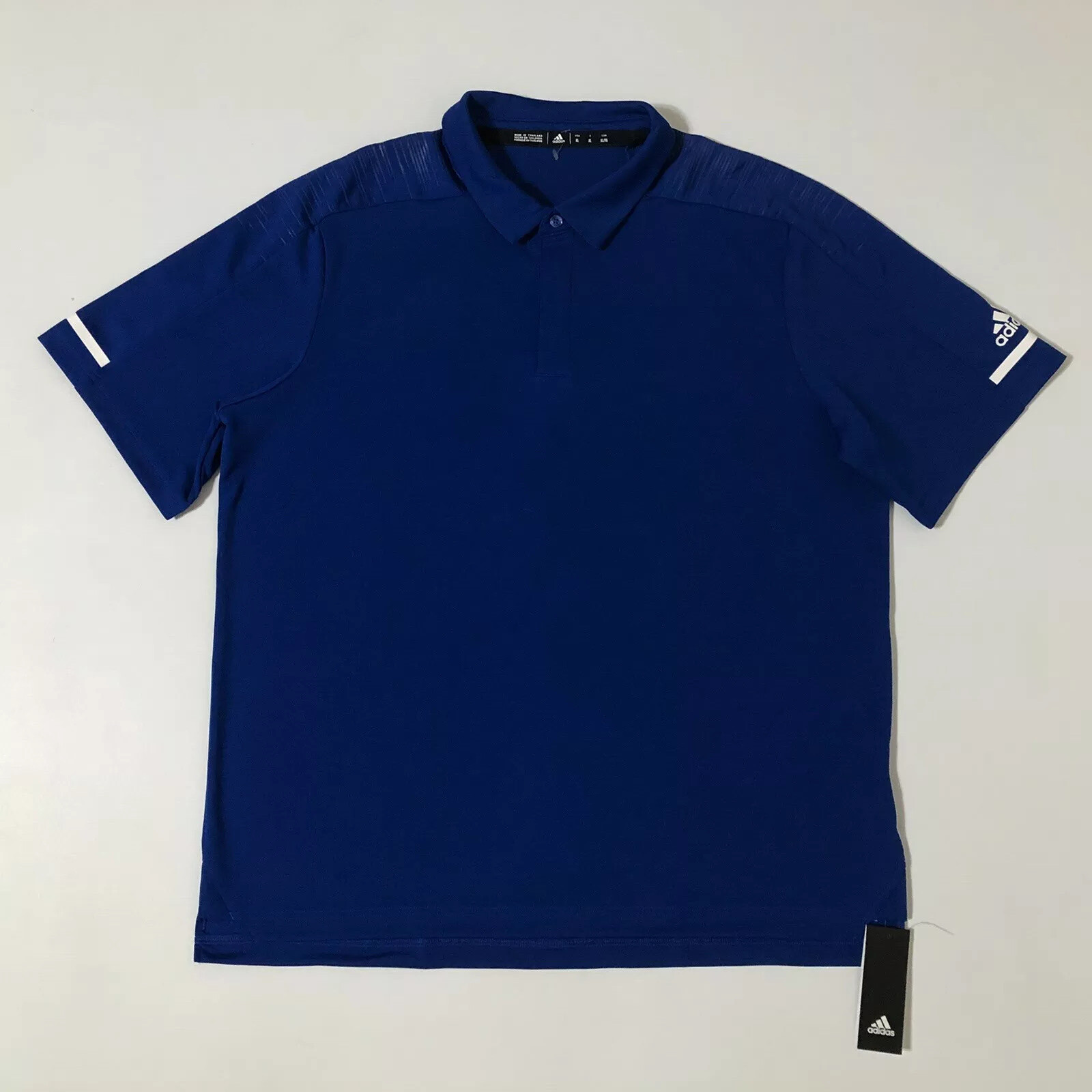 Adidas Mens Coach Polo Shirt 3 Button SS Logo Royal Blue/white Sz XL 💰65 gallery