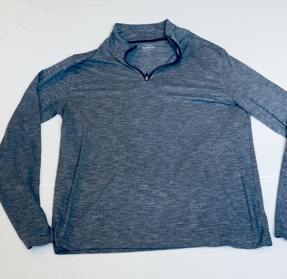 J.Crew Performance Quarter Zip Pullover Men’s Medium Gray Athletic Golf Stretch