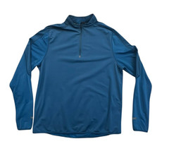 Champion Mens Blue Running Quarter Zip Pullover Long Sleeve Athletic Shirt XL