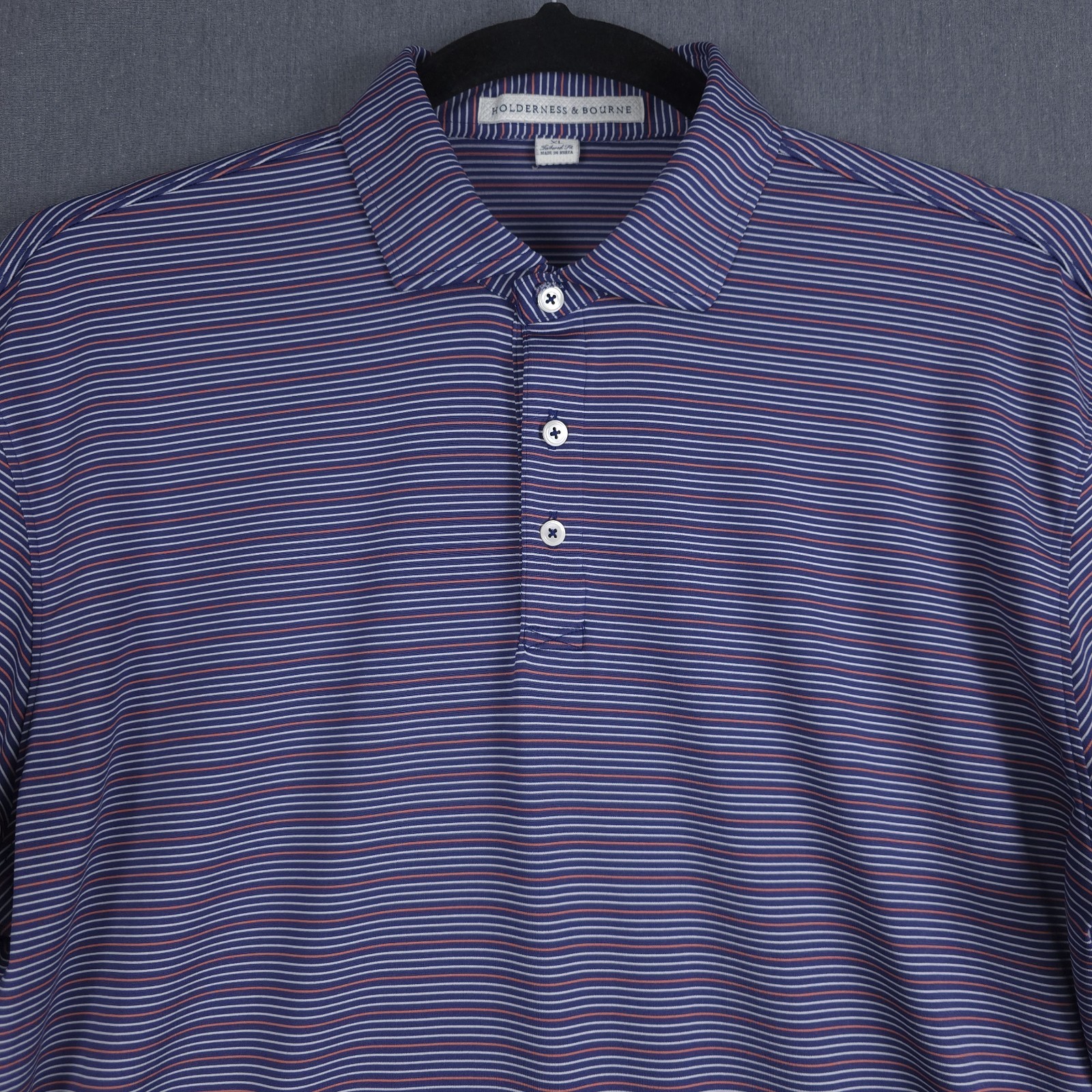 Holderness & Bourne The Sands Performance Golf Polo Mens XL Cavalier Striped gallery