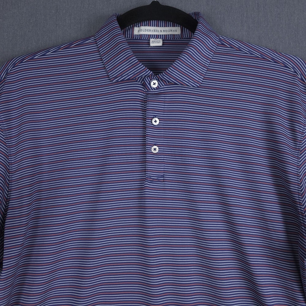 Holderness & Bourne The Sands Performance Golf Polo Mens XL Cavalier Striped