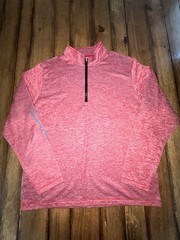 Adidas Golf 1/4 Zip Pullover Mens Large Pink Heather Performance Jacket L