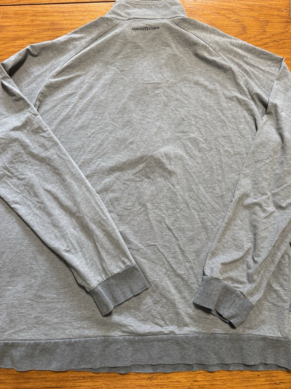 Travis Mathew Sweater Pullover Men XL Gray Quarter Zip Performance Long Sleeve gallery