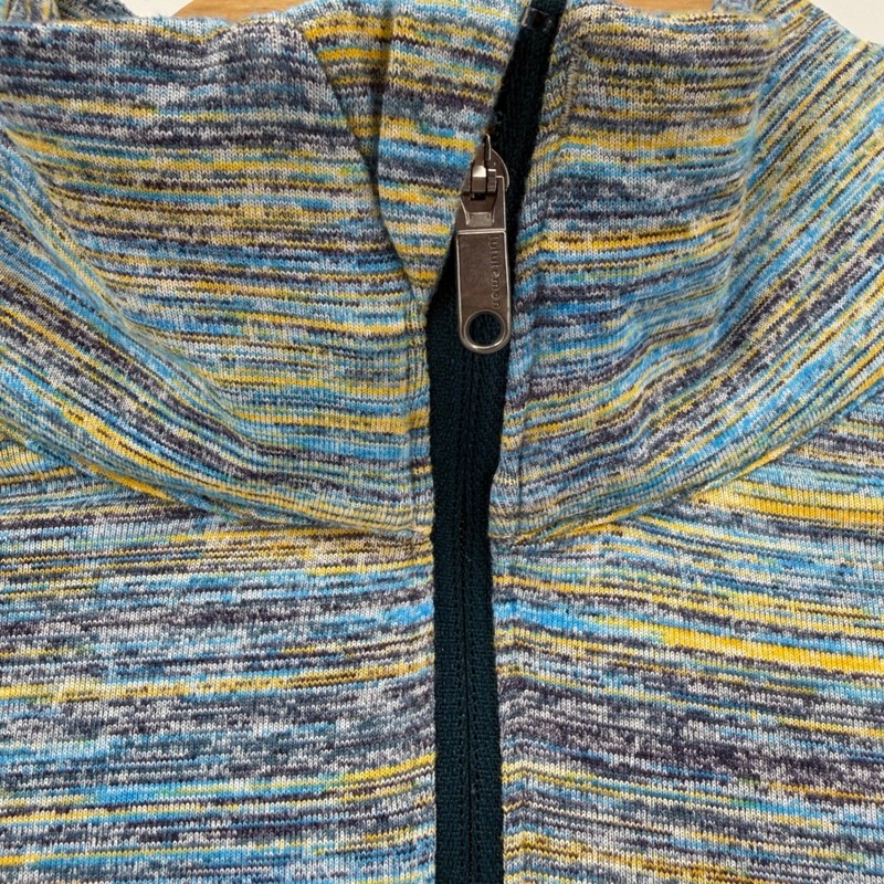 Lululemon Men's Multi Color Striped Quarter Zip Long Sleeve Athletic Top Large gallery