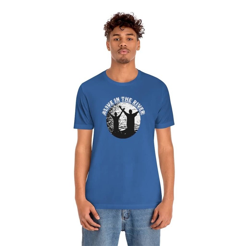 Bella & Canvas Short Sleeve Tee "Alive in the River" white graphic gallery