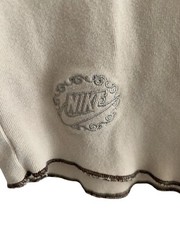 Y2K Nike Beige Pullover Mens 1/4 Button Long Sleeve Embroidered Logo Swoosh XL